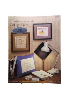 Vintage Cross Stitch Patterns, Graduation Yeahs College Days by Pat Waters Icard